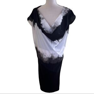 Religion "We Live in Black" Black & White Abstract Architectural  Dress
